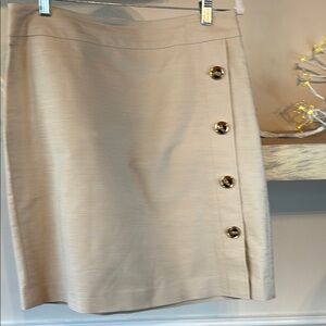 Elegant Tan Skirt with Button Detail